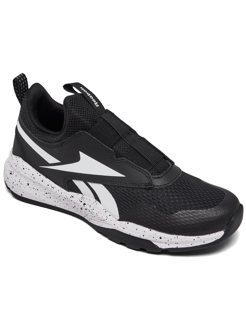 Reebok Kids Black and White Slip-On Athletic Sneaker